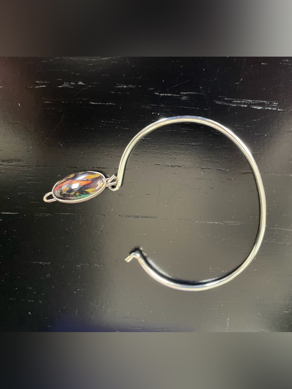 Silver Heather Resin Bangle Bracelet in Multicolor
Made in Scotland - Picture 3 of 8